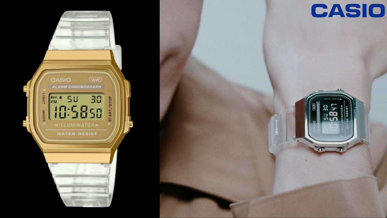 CASIO A168 - Metallic Case and Translucent Band
