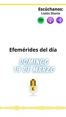 Efemérides Domingo 19 de marzo 2023