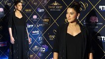 Golden Iconic Awards 2023 : Gauahar Khan Black Dress Pregnancy Glow Flaunt करते Look Video | boldsky
