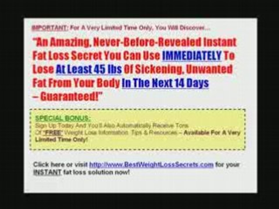 Best Weight Loss Secrets Revealed!