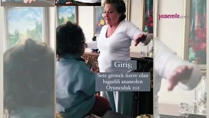 Aliye Uzunatağan'dan torunuyla eğlenceli anlar!" Bigudili anneanneden oyunculuk 101"