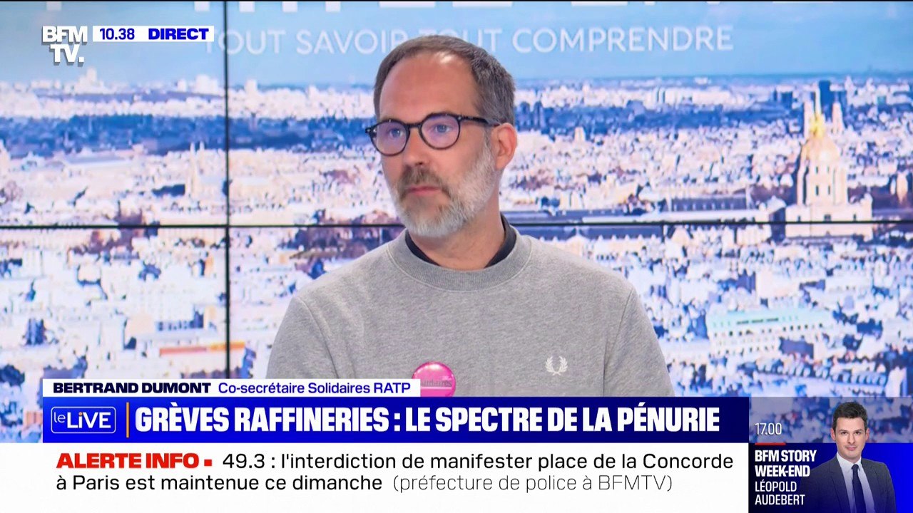 Retraites: "On pense qu'à la RATP et à la SNCF, ça ne roulera pas beaucoup jeudi", avance Bertrand Dumont (Solidaires RATP)