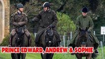 Prince Edward and Sophie went horseback riding with Prince Andrew around Windsor Castle