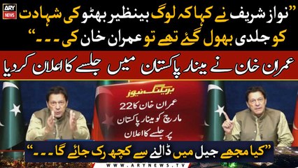 Imran Khan announces power show at Minar-E-Pakistan on Wednesday