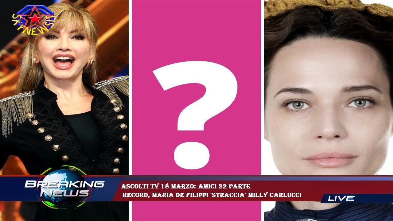 Ascolti Tv 18 marzo: Amici 22 parte  record, Maria De Filippi 'straccia' Milly Carlucci
