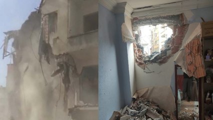 Beylikdüzü’nde yıkım sırasında yan binadaki dairenin duvarını yıktılar