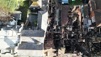 Drone footage shows extent of damage to Midhurst's Angel Inn following inferno
