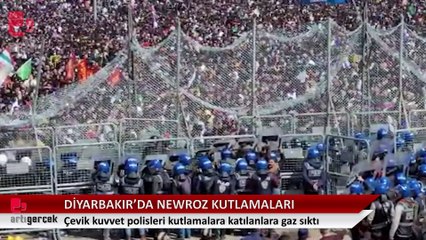 Diyarbakır'da Newroz kutlamaları coşkuyla devam ediyor... Çevik kuvvet polisleri kutlamalara katılanlara gaz sıktı