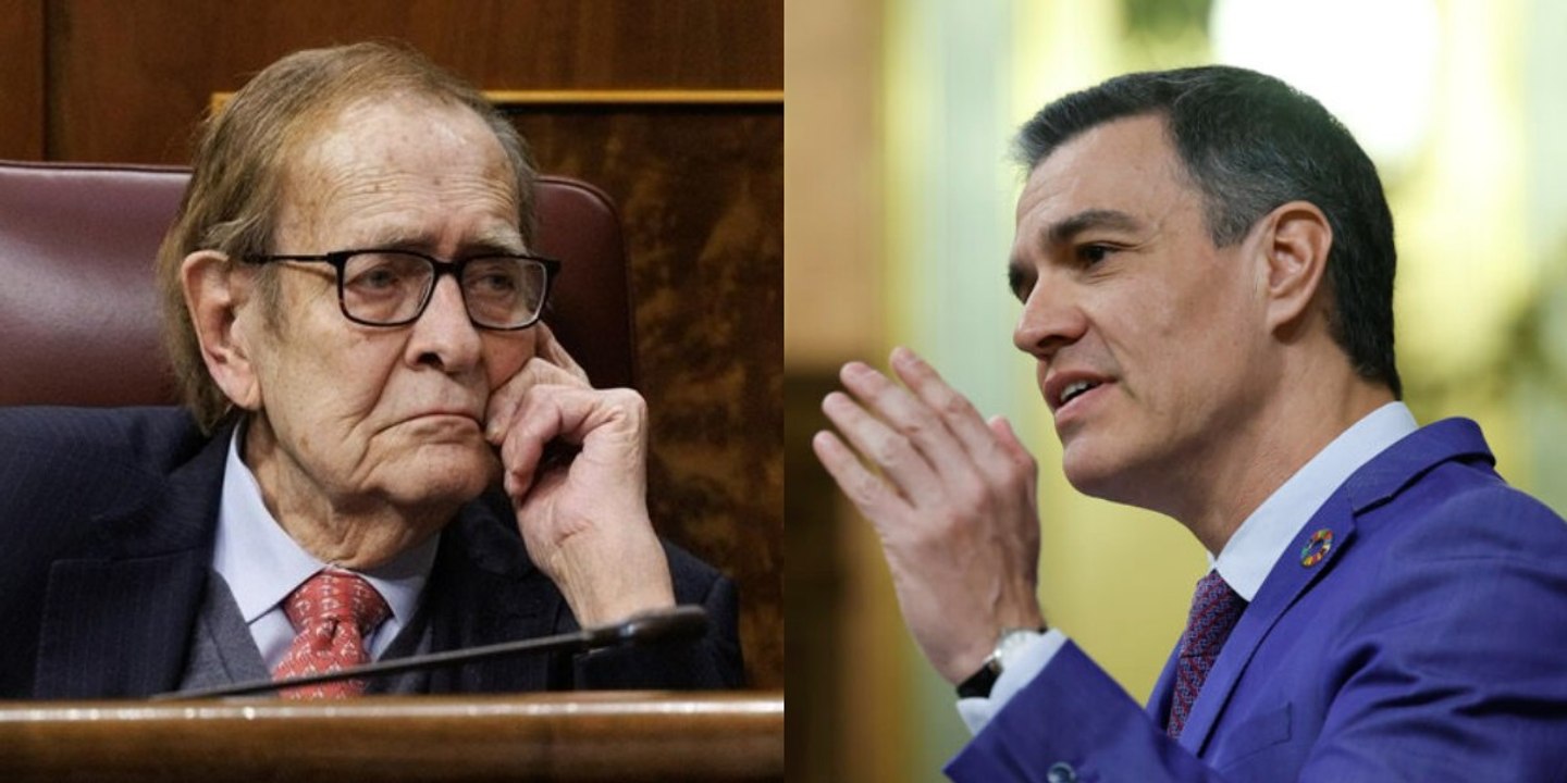 Tamames trolea a Sánchez por su charlatanería: "¡Usted no puede venir aquí con un tocho!"