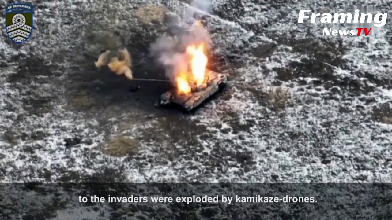 Tank Rusia dibuat tak berdaya oleh drone kamikaze Ukraina - Tank maju langsung diserang