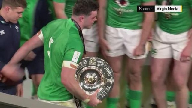 Ireland lift Six Nations trophy after securing Grand Slam