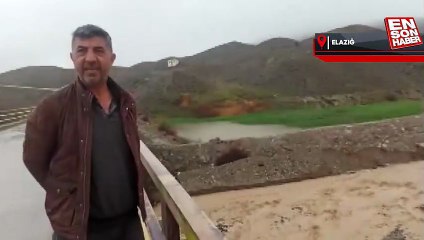 Elazığ'da sağanak; dereler taştı