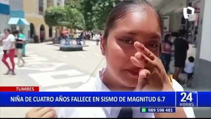 Sismo en Tumbes: Confirman fallecimiento de niña tras desplomarse techo de su vivienda