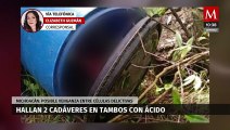 Hallan dos cuerpos sin vida en contenedores con ácido en Uruapan, Michoacán
