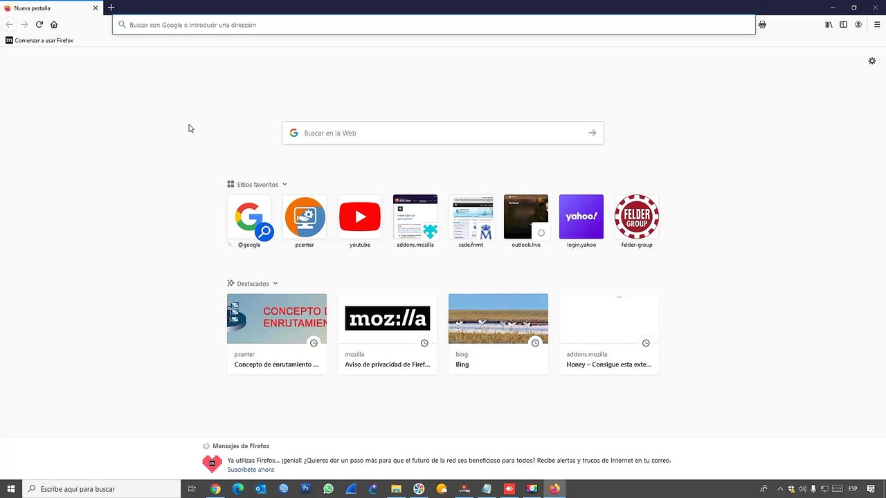 Agregar o quitar ICONOS de la pagina Principal de Firefox
