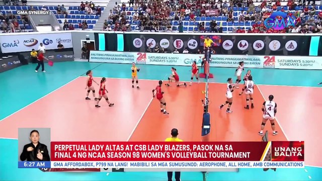 Perpetual Lady Altas at CSB Lady Blazers, pasok na sa final 4 ng NCAA Season 98 Women's Volleyball Tournament | UB