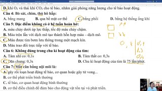 Sinh 11 - Giữa kỳ II Đề  3