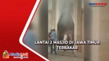 Lantai 2 Masjid di Surabaya, Jawa Timur Terbakar akibat Korsleting Listrik