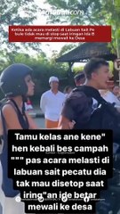 Ketika ada acara Melasti di Labuan Sait Pecatu, bule tidak mau di stop saat iringan Ida Betara memargi mewali ke Desa