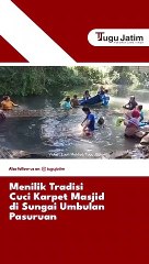Menilik Tradisi Cuci Karpet Masjid di Sungai Umbulan Pasuruan