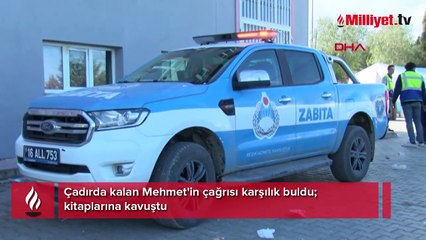 Çadırda kalan Mehmet'in çağrısı karşılık buldu; kitaplarına kavuştu