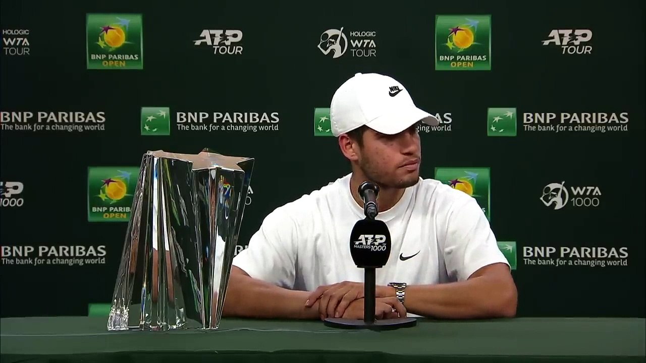 ATP - Indian Wells 2023 - Carlos Alcaraz :  "It feels great to be back on the No. 1, you know. Of course every player on the ATP wants to be No. 1, and for me it’s a dream come true again"