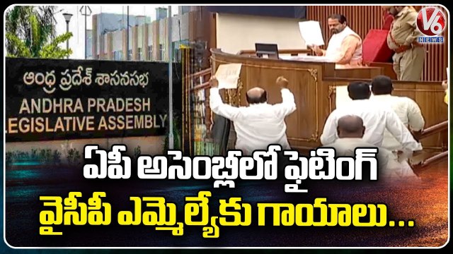 Word Attack Between TDP MLA Veeranjaneya Swamy And YCP MLA Sudhakar Babu In AP Assembly _ V6 News