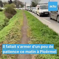 Blocage de la D766 à Ploërmel