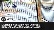 Mulher é agredida por ladrões durante assalto em Goiânia (GO)