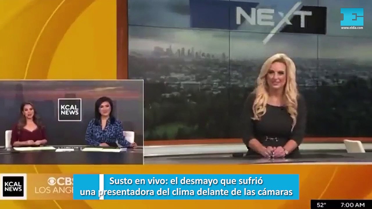 Susto en vivo, el desmayo que sufrió una presentadora del clima delante de las cámaras