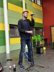 Ashley Westlake performing at West Nottinghamshire College