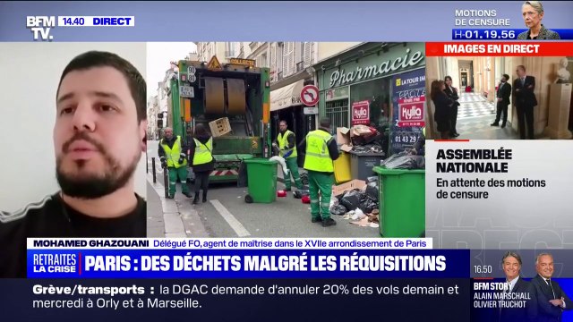 Grèves des éboueurs: Le mouvement continue car le 49.3 ne nous convient pas, on ne se laissera pas faire affirme Mohamed Ghazouani, agent de maîtrise dans le 17ème arrondissement de Paris