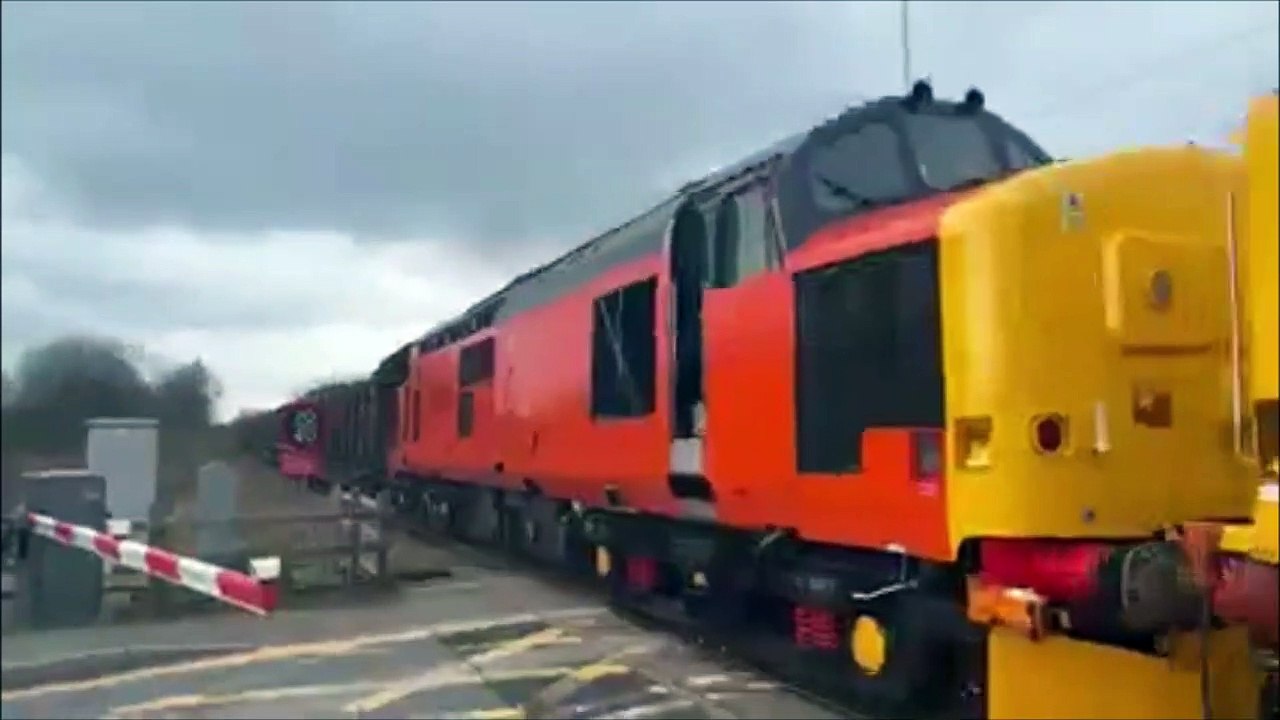 Timber train leaving Aberystwyth