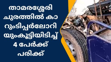 താമരശ്ശേരി ചുരത്തിൽ കാറും ടിപ്പർ ലോറിയും കൂട്ടിയിടിച്ച് നാലുപേർക്ക് പരിക്ക്