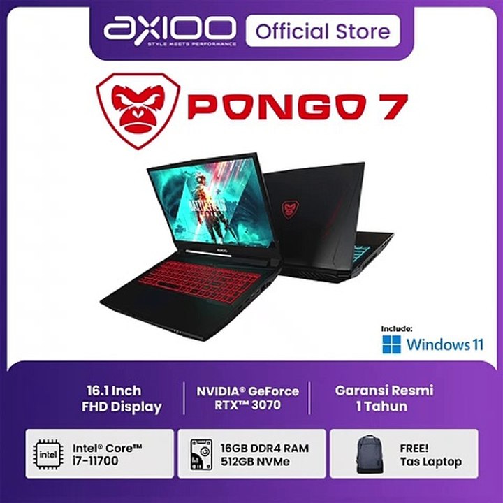 Laptop Axioo Pongo 7 (RAM 16GB/ 512GB NVMe) 16,1” – Intel Core i7 - RTX ...