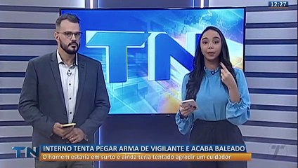 Interno tenta pegar arma de vigilante e acaba baleado
