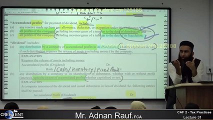 CAF-2 || Lecture 31 || Tax | sir Adnan Rauf | 2023