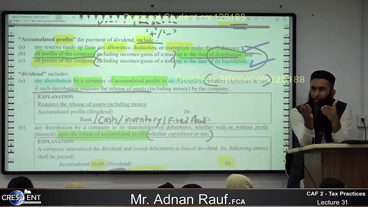 CAF-2 || Lecture 31 || Tax | sir Adnan Rauf | 2023