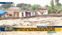 Comas: casas colapsan ante crecida del caudal del río Chillón