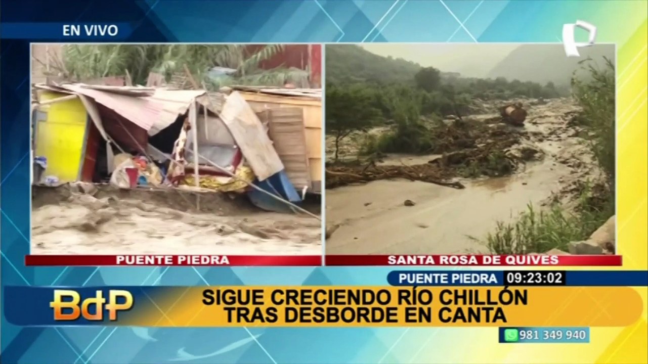 Comas: casas colapsan ante crecida del caudal del río Chillón