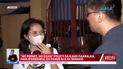 "No permit, no exam" policy sa ilang paaralan, nais ipagbawal sa panukala sa Senado | UB