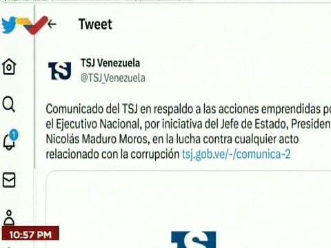 Comunicado | TSJ respalda las acciones del Ejecutivo Nacional en la lucha contra la corrupción