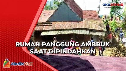 Detik-Detik Rumah Panggung Ambruk saat Dipindahkan, Belasan Warga Luka-Luka di Enrekang