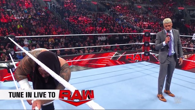 The Tribal Chief @romanreigns holds @solosikoa back from Cody Rhodes.#wweraw Hashtags #mondaynightraw #raw...eignswwe #theone #acknowledgehim #tribalchief #headofthetable #thebloodline #bloodline @romanreigns @paulheyman @solosikoa