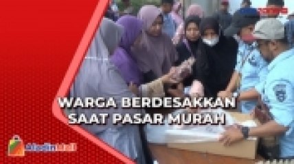 Ratusan Ibu dan Balita Berdesakkan saat Pasar Murah