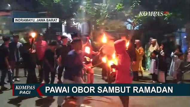 Sambut Datangnya Bulan Ramadan, Warga Indramayu Antusias Gelar Pawai Obor