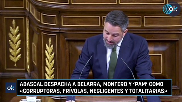 Abascal despacha a Belarra, Montero y ‘Pam’ como «corruptoras, frívolas, negligentes y totalitarias»