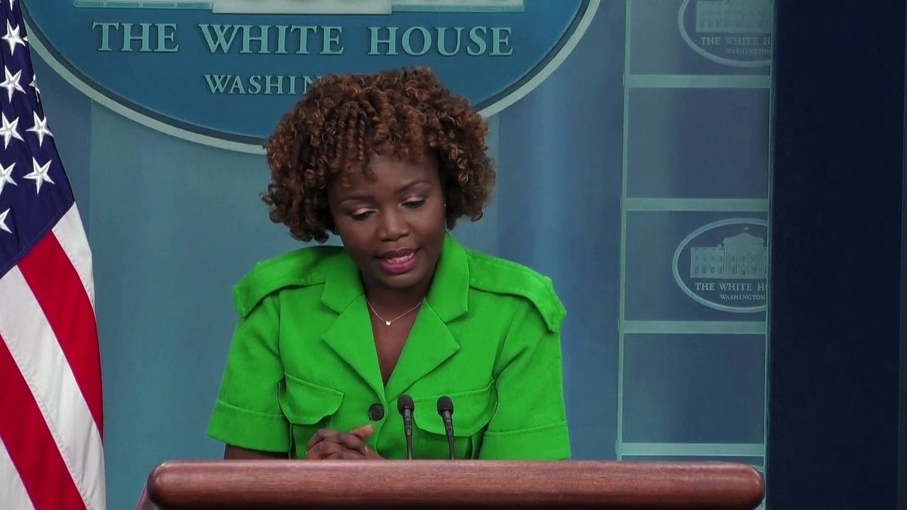 White House Press Secretary Karine Jean-Pierre urges Donald Trump supporters to protest 'peacefully'