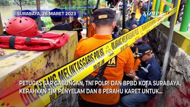 Petugas Gabungan Terjunkan Tim Penyelam Cari 1 Korban Perahu Tenggelam di Sungai Brantas Surabaya