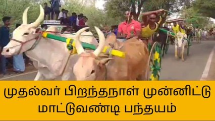புதுகை: விறுவிறுப்பாக நடைபெற்ற மாட்டுவண்டி பந்தயம்!